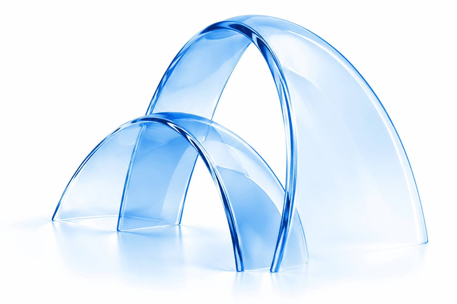Tax point interlocking glass arches sculpture