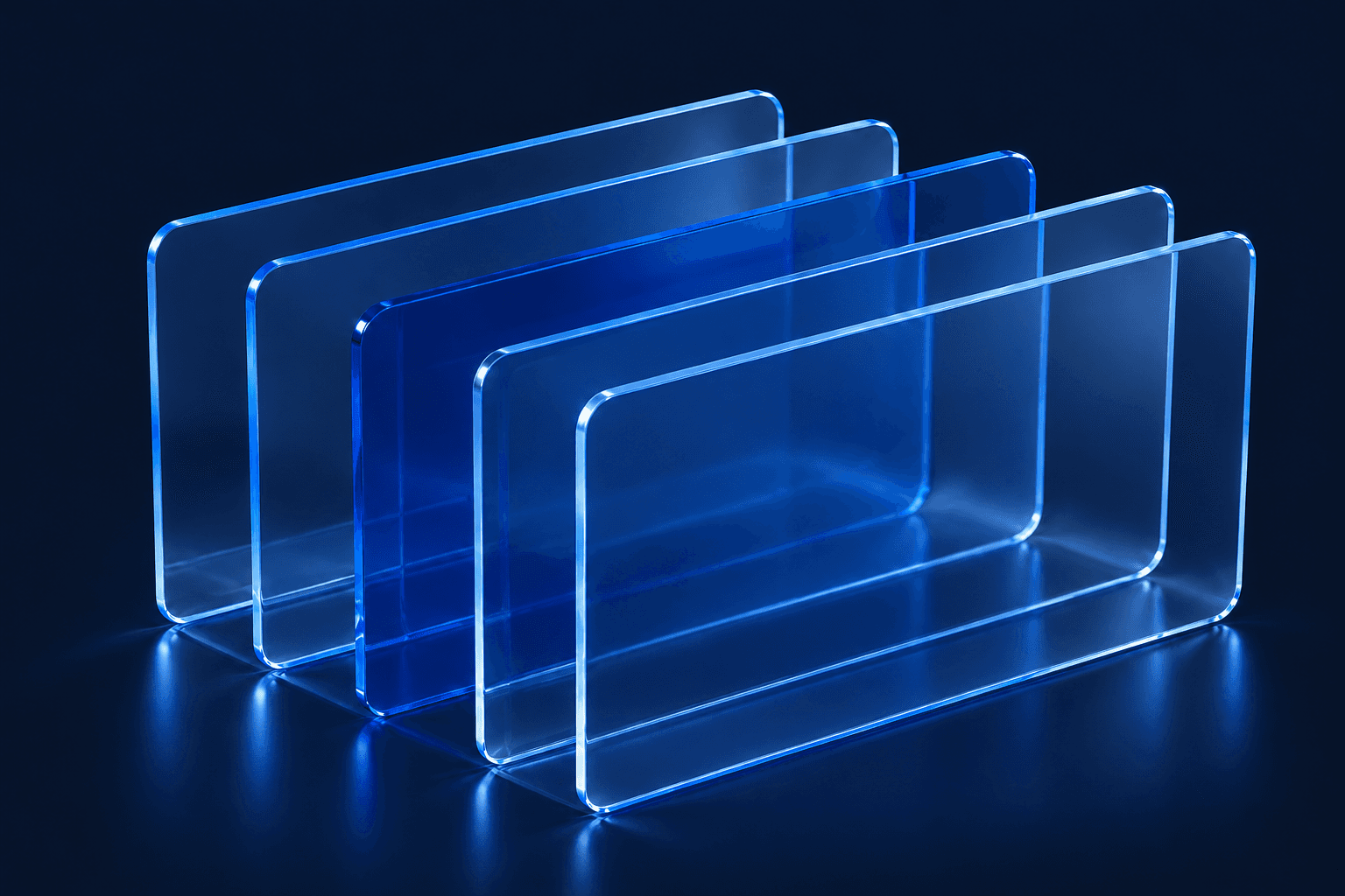 Tax point Bookkeeping layered glass panels sculpture