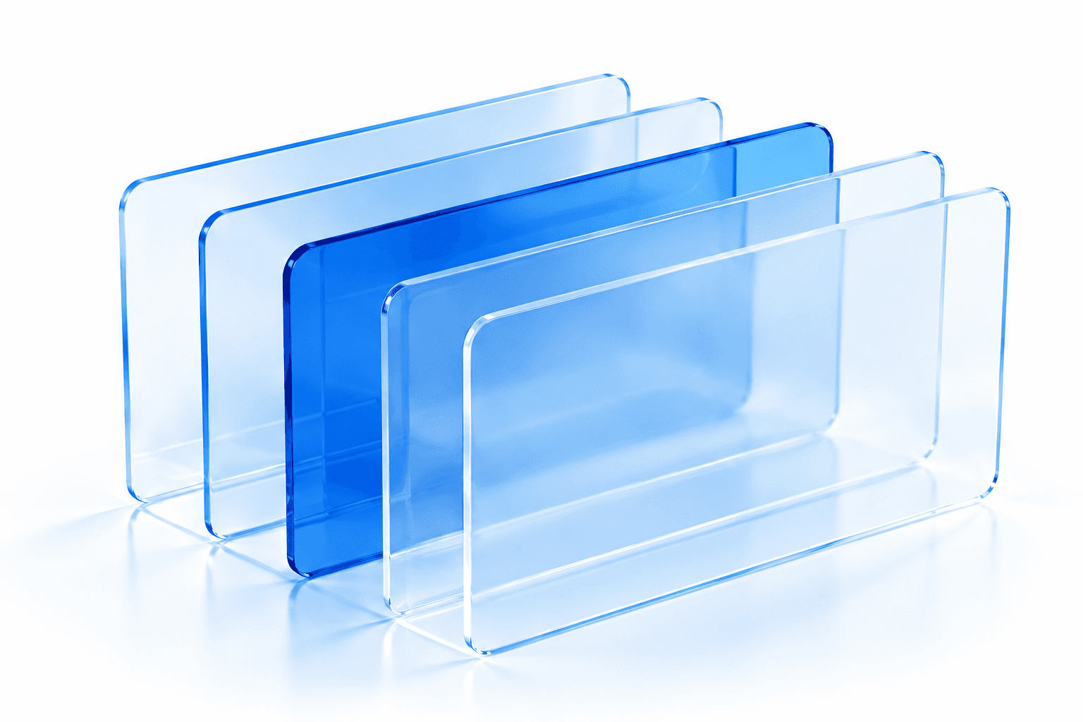 Tax point Bookkeeping layered glass panels sculpture
