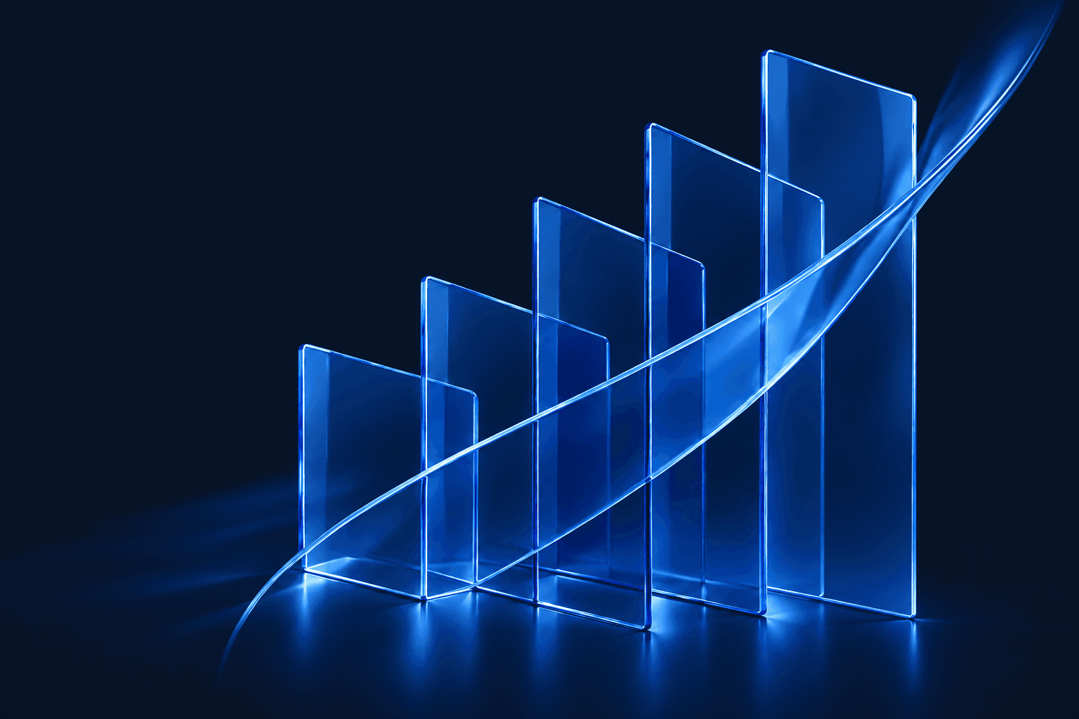 Tax point Budgeting & Forecasting ascending glass fins sculpture
