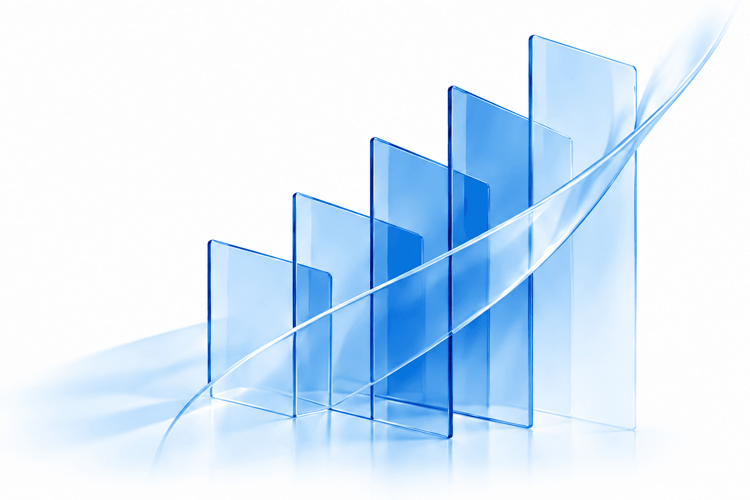 Tax point Budgeting & Forecasting ascending glass fins sculpture