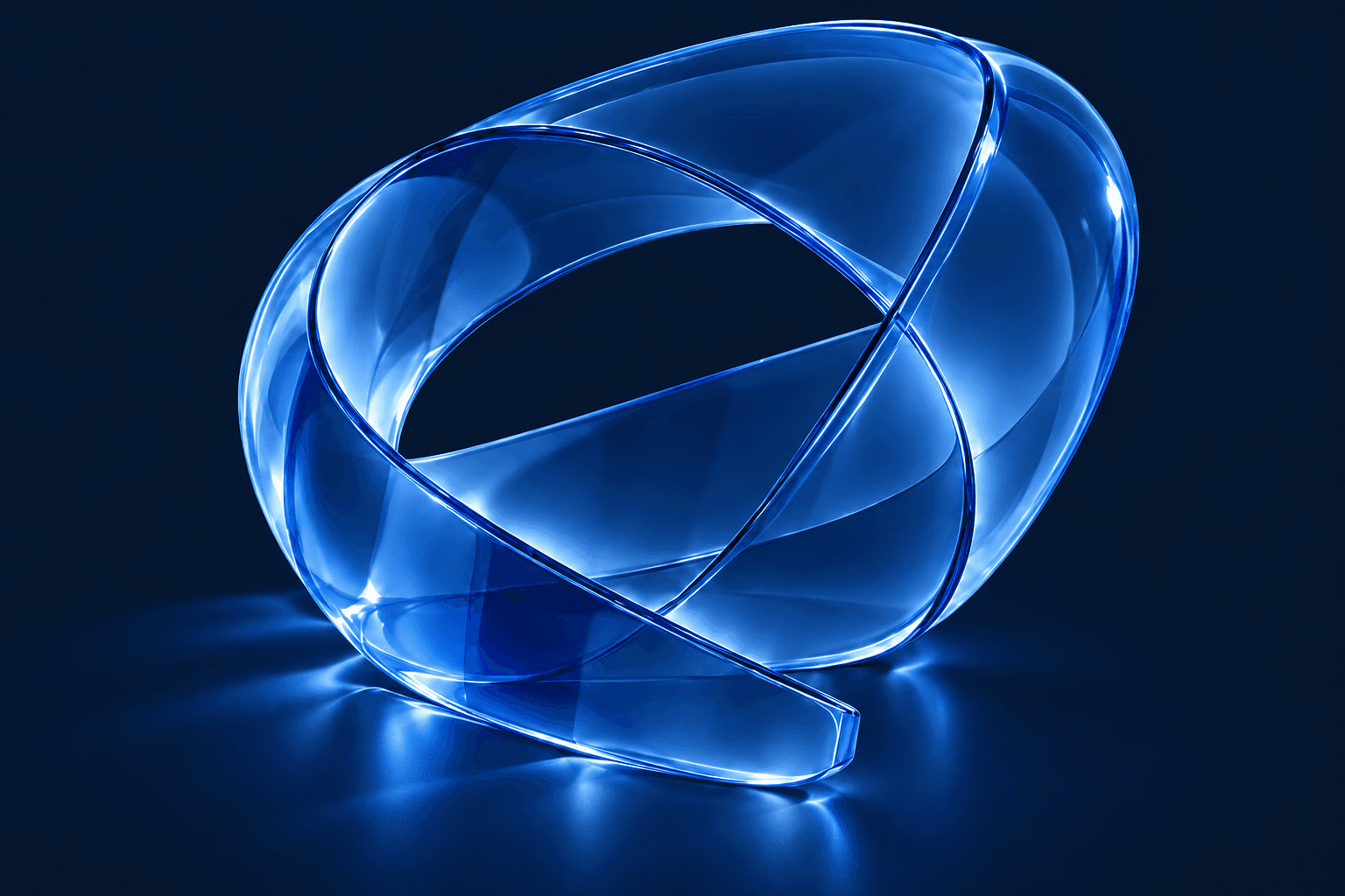 Tax point open twisting glass loop sculpture