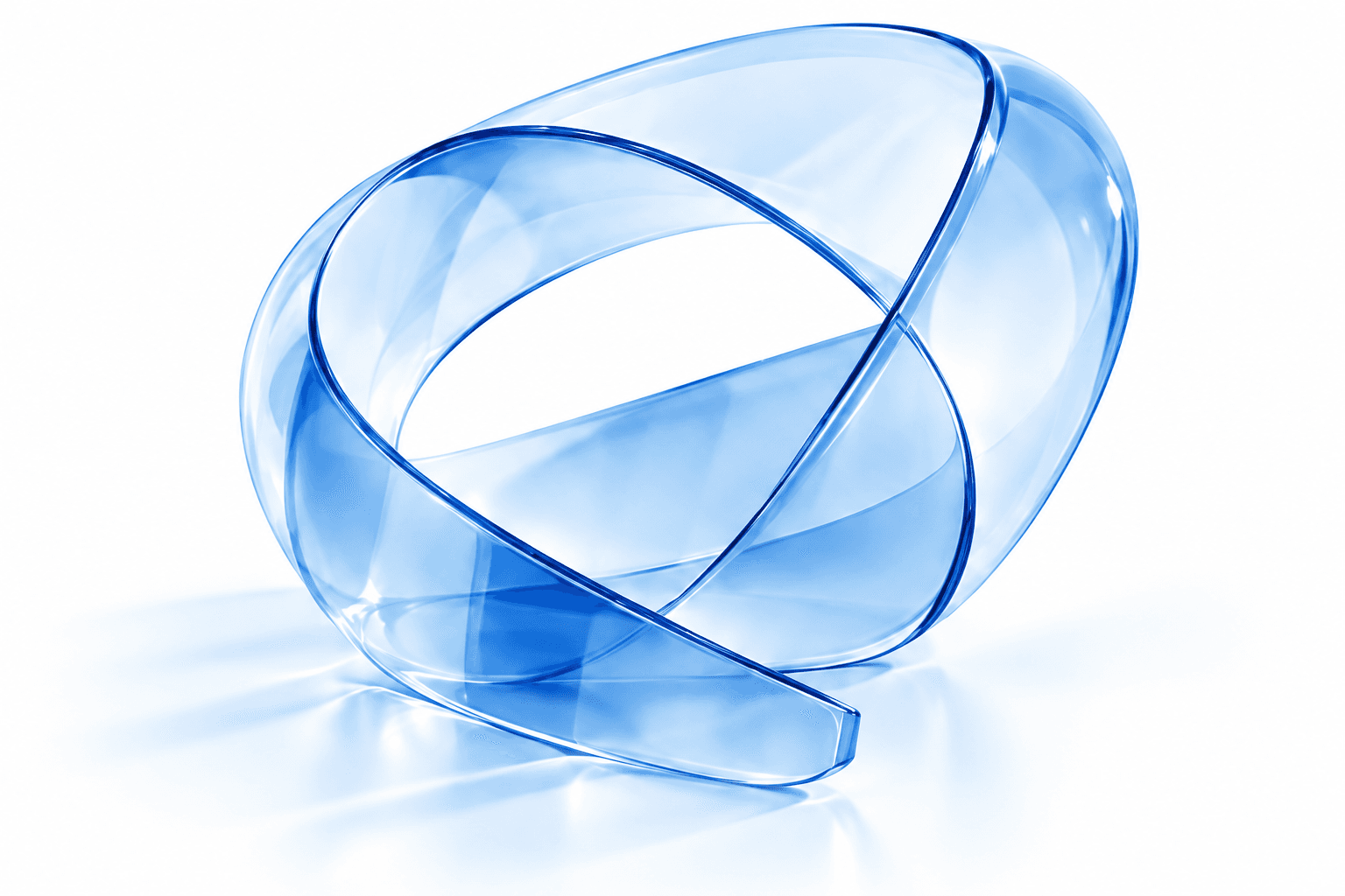 Tax point open twisting glass loop sculpture
