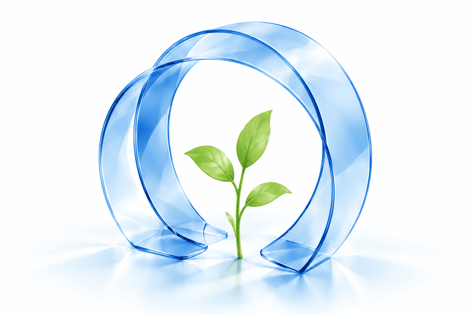 Tax point CSR glass arches and green sprout sculpture