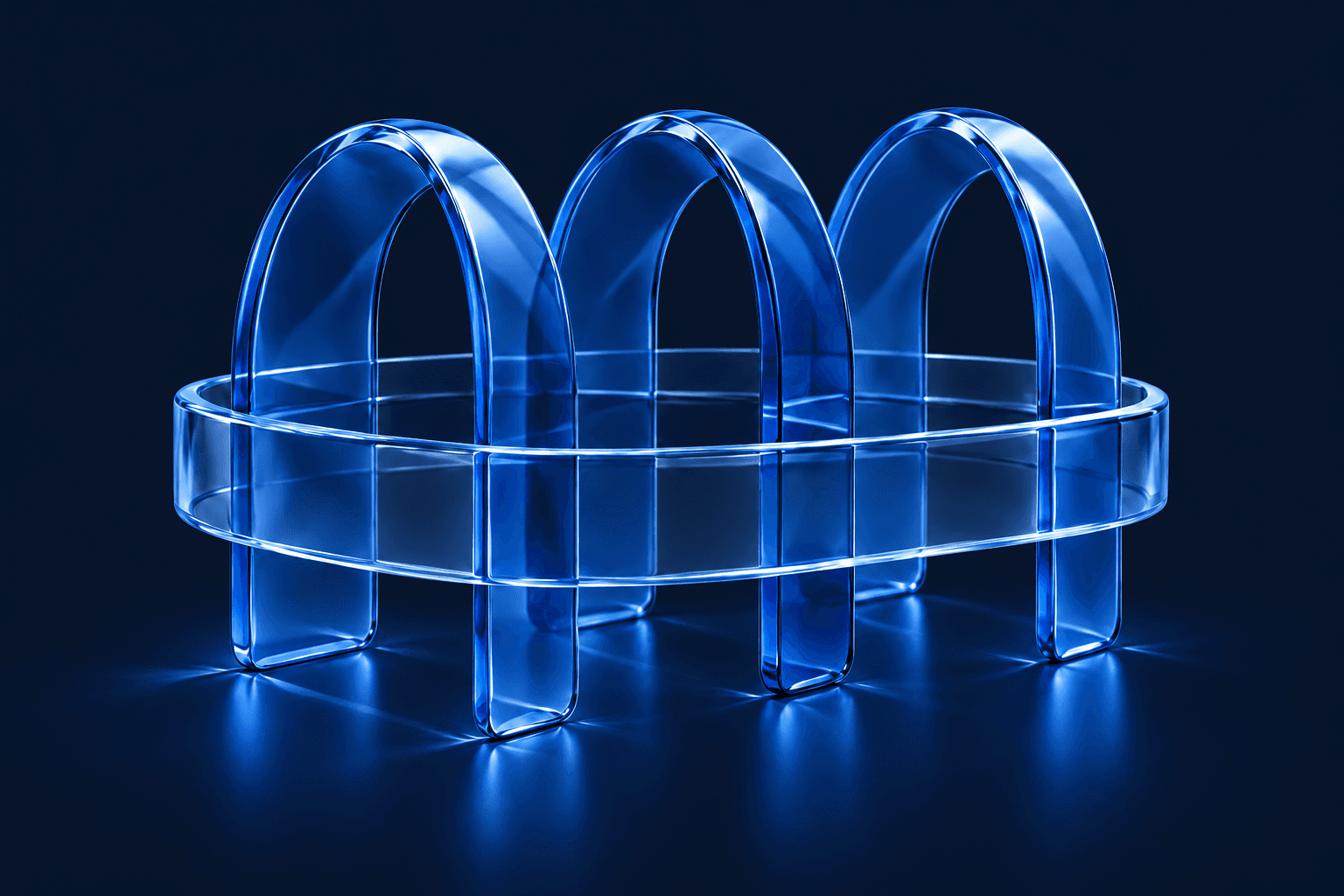 Tax point Payroll linked arches glass sculpture