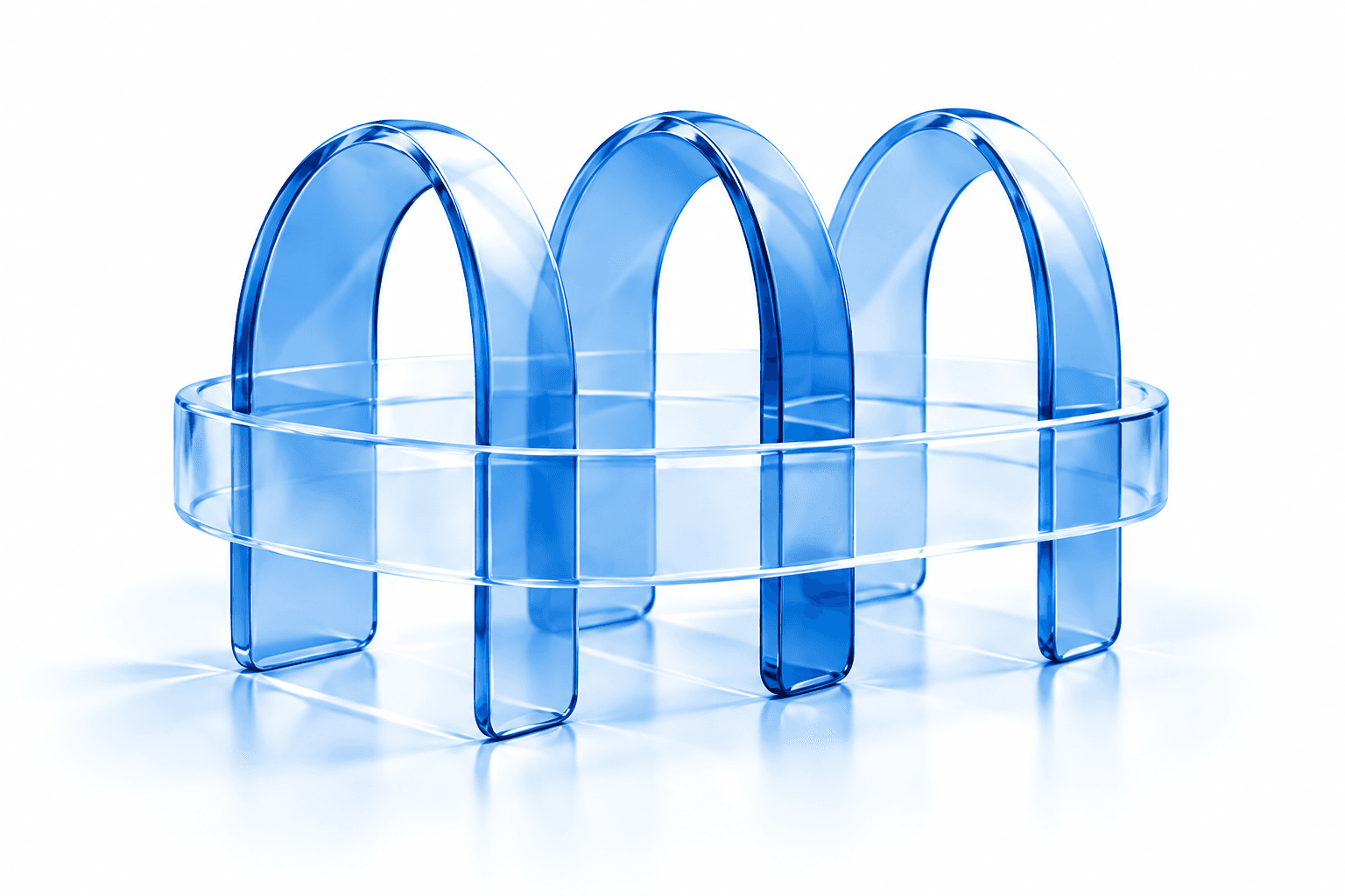 Tax point Payroll linked arches glass sculpture
