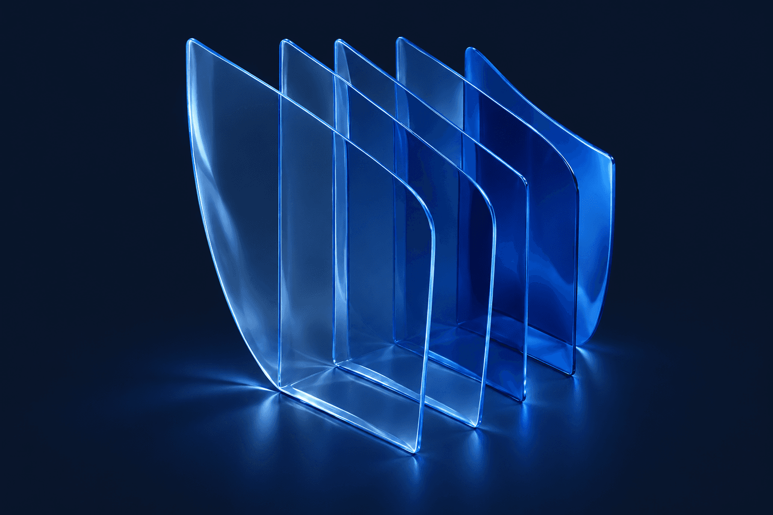 Tax point financial services curved fin glass sculpture