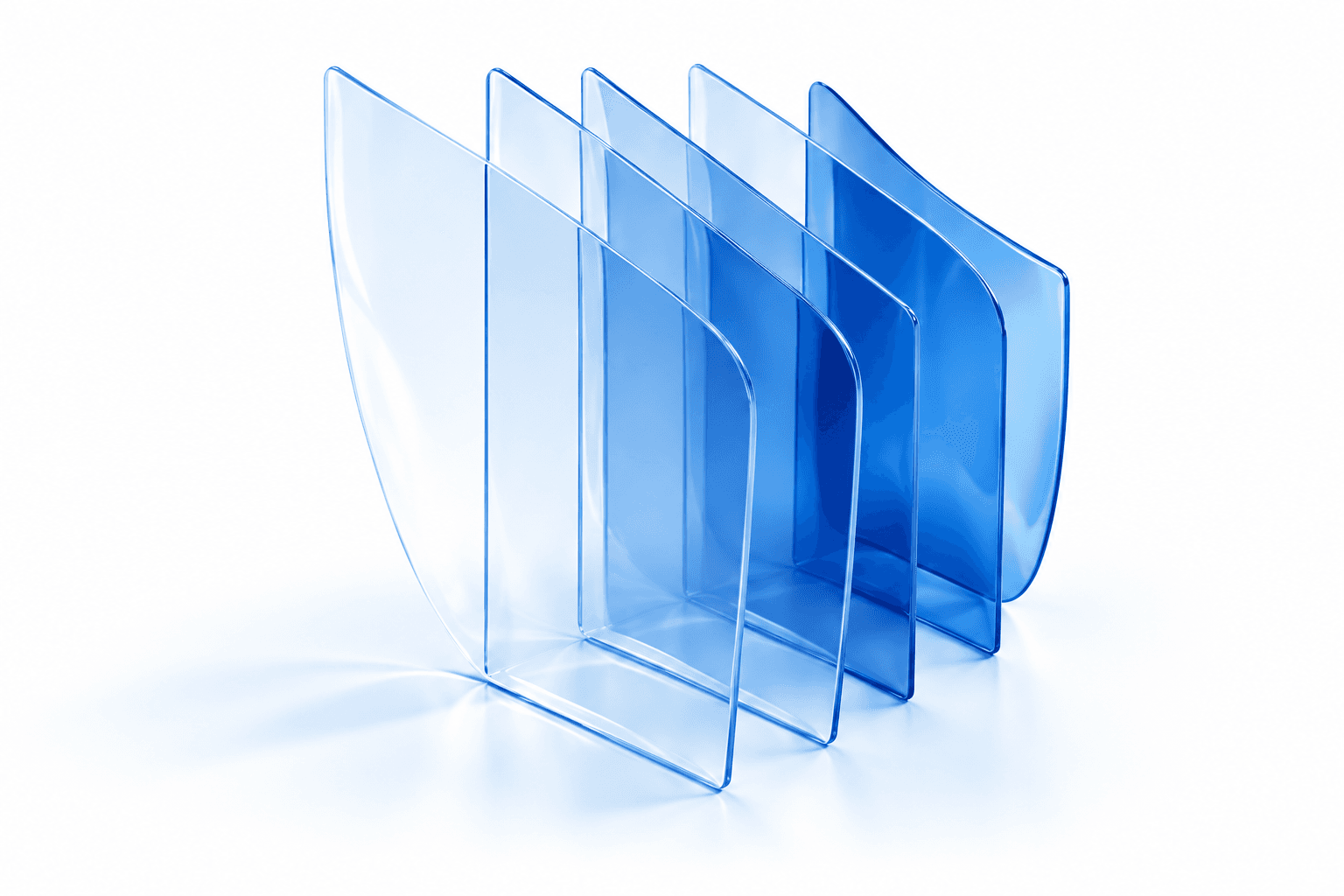 Tax point financial services curved fin glass sculpture